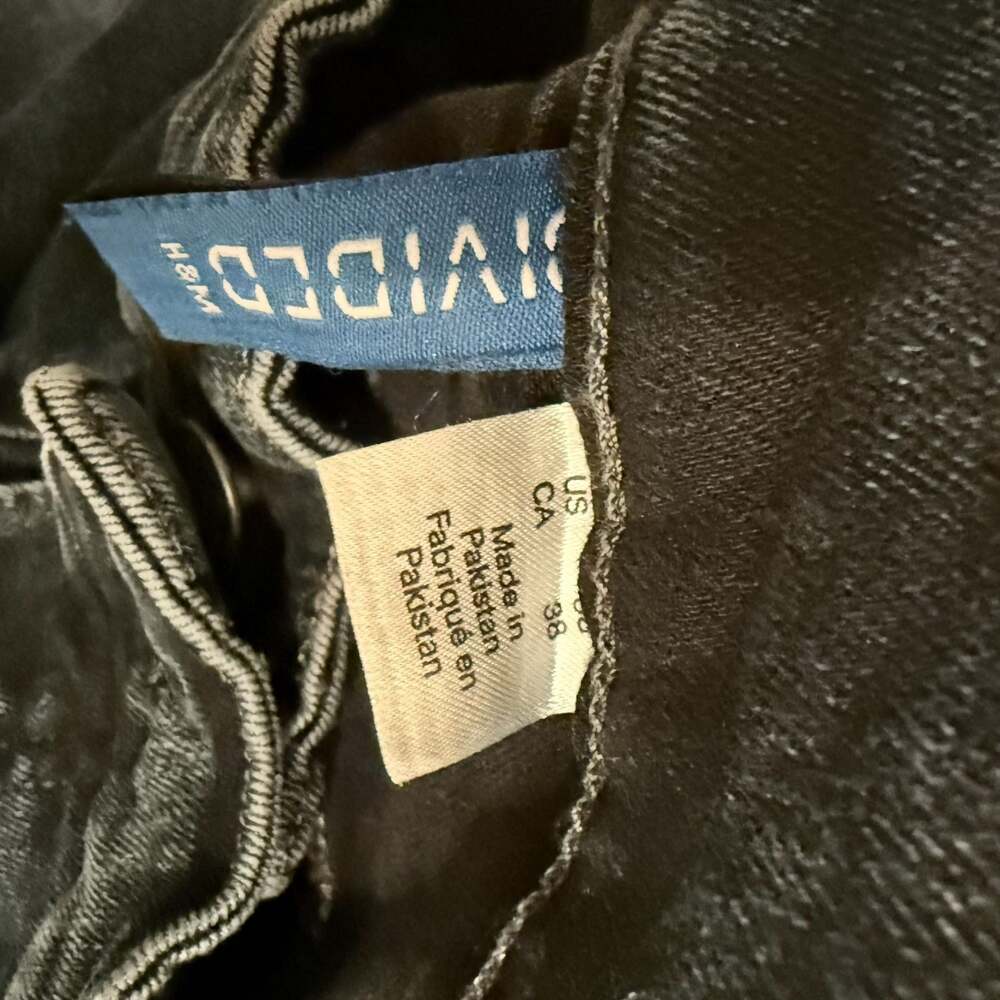 H&M Divided Men's Blue Acid Wash Skinny Moto Biker Jeans 38X32 - Picture 3 of 7